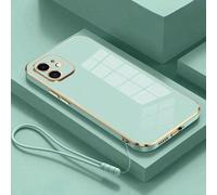 1 pièce Porte-clés mode minimaliste en silicone de couleur unie, tour de cou [Essentiel quotidien] Coque de téléphone électroplaquée rose/violette, compatible avec Apple 17 Air/17 Pro/17 Pro Max | Cad
