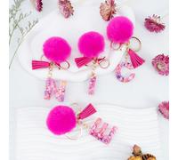 1 pièce Porte-clés pendentif en résine peluche mignon avec lettre initiale à la mode, Charm de sac, Clip de sac à dos, Porte-clés de voiture, Accessoire de boîtier d'écouteur - Thème alphabet - Cadeau