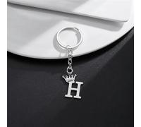 1 pièce Porte-clés pendentif lettres AZ, alphabet argenté, porte-clés de voiture en métal, bijoux
