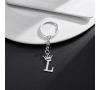 1 pièce Porte-clés pendentif lettres AZ, alphabet argenté, porte-clés de voiture en métal, bijoux