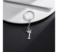 1 pièce Porte-clés pendentif lettres AZ, alphabet argenté, porte-clés de voiture en métal, bijoux