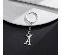 1 pièce Porte-clés pendentif lettres AZ, alphabet argenté, porte-clés de voiture en métal, bijoux