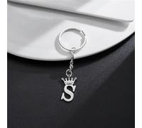1 pièce Porte-clés pendentif lettres AZ, alphabet argenté, porte-clés de voiture en métal, bijoux