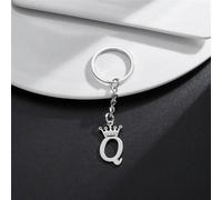 1 pièce Porte-clés pendentif lettres AZ, alphabet argenté, porte-clés de voiture en métal, bijoux