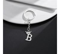 1 pièce Porte-clés pendentif lettres AZ, alphabet argenté, porte-clés de voiture en métal, bijoux