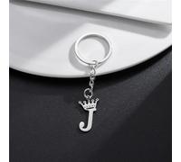 1 pièce Porte-clés pendentif lettres AZ, alphabet argenté, porte-clés de voiture en métal, bijoux