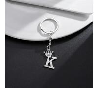 1 pièce Porte-clés pendentif lettres AZ, alphabet argenté, porte-clés de voiture en métal, bijoux