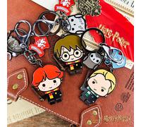 1 pièce Porte-clés personnages version Q de dessin animé, Harry Potter, Hermione mignonne, Malfoy, Luna, Ron, porte-clés suspendus pour cadeaux, portefeuilles, sacs à dos et décoration de sac. Souveni