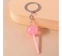 1 pièce Porte-clés sucette en résine, porte-clés en alliage en forme de sucette ronde pour femme, porte-clés sucette en résine de couleur bonbon de bande dessinée pour anneaux porte-clés de simulation