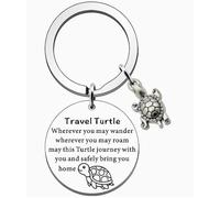 1 Pièce Porte-Clés Tortue en Argent, 1 Paire De Chaussettes Tube Tortue Drôle, Porte-Clés Inspirant Ping an, Chaussettes Décontractées en Coton pour La Maison.