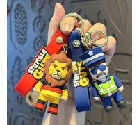 1 pièce Porte-clés unicolore avec personnage de dessin animé de Stumble Guys, porte-clés 3D, pendentifs de sac à dos, accessoires de porte-clés et petits cadeaux décoratifs police,L'homme banane,Homme