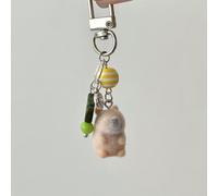 1 pièce Porte-clés universel en peluche avec un pendentif Belanlan décoré d'un cœur en perle mignon AnimalAlliage de zinc