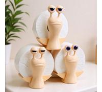 1 pièce Porte-papier hygiénique en forme d'escargot avec trois expressions faciales. Un ensemble de composants d'escargot comprend une paire d'yeux. Les essuie-tout montrés dans l'image sont uniquemen