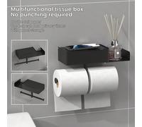 1 pièce Porte-papier toilette avec étagère, support de rangement pour téléphone portable, distributeur de papier hygiénique mural, design moderne, convient pour la maison ou l'hôtel, accessoire de sal