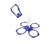 1 Pièce Porte-tasses pliable pour café, boissons non alcoolisées, tasses à bière - robuste, réutilisable, format de poche, festivals et fans de sport, 4 tasses (Bleu)