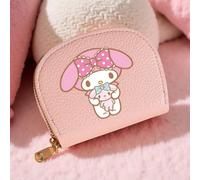 1 pièce Portefeuille en PU Kuromi, Cinnamoroll, Hello chat, My Melody, Pudding Dog avec porte-cartes, fermeture éclair, porte-clés. Mignon pour les filles, les femmes, les adolescents. Multifonctionne