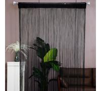 1 pièce Portière Noir À Franges 100*200UnicolorePolyester