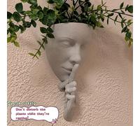 1 pièce Pot de plante en forme de visage intéressant, Pot Chuchoteur (Ne pas chuchoter pour ne pas déranger le repos des plantes), Décoration pour la maison, Matériau en plastique durable, Convient po