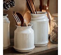 1 pièce Pot de rangement en céramique, bocal de rangement style japonais noir pour ustensiles de cuisine et de table, porte-baguettes Blanc court,Noir élevé,Court noir,Blanc élevéporcelaine