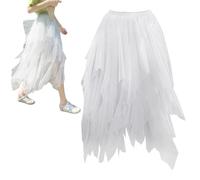 1 Pièce Pour La Jupe En Maille Pour Femmes, Jupe Simple, Jupe En Filet Irrégulière, Jupe En Filet Élée, Accessoires De Vêtements.
