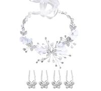 1 Pièce Pour Le Bandeau De Filles Et 4 Pièces Pour Épingles À Cheveux, Coiffes De Princesse, Filles - Accessoires Communautaires, Côtelette De Fleur De Papillon, Concession Des Filles.