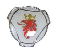 1 pièce pour SAAB Scania Griffin badge camion logo personnalisé 80 mm ABS calandre de voiture emblème de capot (blanc)