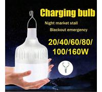 1 pièce Projecteur de camping portable multifonctions Ampoule LED rechargeable avec niveaux de luminosité de 20w/40w/60w/80w/100w/160w. Lanterne de tente étanche à suspendre pour le camping, la randon