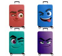 1 pièce Protecteur de bagage épaissi de 300 g/m² avec motifs imprimés à expressions amusantes. Accessoires de bagage épaissis. Convient pour les affaires, les voyages d'affaires, les vacances, les voy