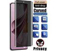 1 pièce Protecteur d'écran en verre trempé incurvé 3D anti-espion, compatible avec Samsung Galaxy S23 S22 S25 S24 Ultra/ Redmi Note 15 14 13 Pro+ 4G 5G/Honor/Realme/OPPO/VIVO/OnePlus etc., dureté 9H a