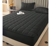 1 pièce Protège-matelas imperméable à fermeture éclair 6 côtés, drap-housse matelassé confortable, s'adapte à un matelas d'une profondeur de 20 cm/8", plusieurs tailles disponibles, respirant et silen