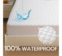 1 pièce Protège-matelas piqué à motif de trèfles à quatre feuilles classique, 100% imperméable et à ultrasons. Surmatelas plus épais pour un confort supplémentaire, poche profonde de 14 pouces/35 cm 1