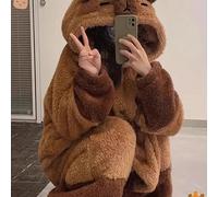 1 pièce Pyjama Capybara, Automne/Hiver Dessin animé mignon Capybara Polaire en peluche Vêtements de nuit Vêtements d'intérieur, Décoration d'hiver chaude L,M,S,XL,XXL,3 pièces - Couleur aléatoire,Pyja