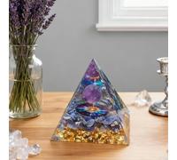 1 pièce Pyramide de Cristaux, Pyramide Orgone en Pierre de Lune - Boule d'Améthyste Lotus - Tour d'Énergie Cristal Ogan - Nature Reiki Pierre de Guérison Chakra Pierre Concassée Bijoux - 5 cm