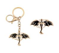 1 Pièce Quatrième Broche Ptérodactyle, 1 Pièce Quatrième Porte-Clés Ptérodactyle, Broche en Émail Métallique, Accessoires De Vêtement, Ornements De Sac Créatifs.