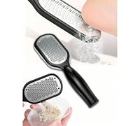 1 pièce Râpe à pieds professionnelle en acier inoxydable, éliminateur de callosités, design anti-éclaboussures, poignée ergonomique, surface à double grain grossier et fin, matériau en plastique, conv