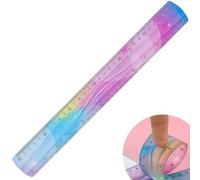 1 Pièce Règle,Double Decimetre,Flexible en Plastique Regle Graduee,Souple Incassable,Pour Adultes,école,Salle de Classe,Bureau,Coloré (30 cm)