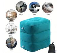 1 pièce Repose-pied gonflable avec sac de rangement, gonflage activé par la pression, ultra-léger et pliable, support de pied confortable, convient pour les voyages en avion, voiture et bus, essentiel