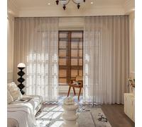 1 pièce Rideau en lin moderne en gaze de lin - Style japonais en lin, conception à passants, convient pour le salon et la chambre à coucher - Rideau transparent et filtrant la lumière, rideau de salon