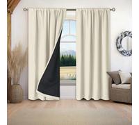 1 pièce Rideau occultant thermique - 99% polyester résistant aux UV, à passants pour tringle, tissage uni non blanchissable, thème artistique de chambre à coucher, doublure thermique opacifiante, rédu
