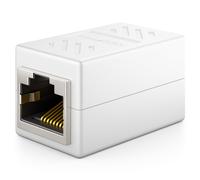 1 Pièce Rj45 Coupleur (1000 Mbit) Gigabit Câble Lan Rallonge Câble Réseau Ethernet Adaptateur Connecteur Compatible Avec Cat8, Cat7, Cat6, Cat5 Câble Patch Dsl Poe 2X Rj45 Femelle - Blanc