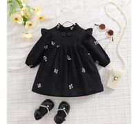 1 pièce Robe de bébé fille au style chinois avec col montant et broderie complète, robe vintage élégante de palais pour bébé/tout-petit, tenue de nouvelle année de printemps automne pour bébé, tenue m