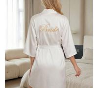 1 pièce Robe de mariée et de demoiselle d'honneur, peignoir avec graphique de lettres, kimono et vêtement de nuit, tenue de préparation pour la fête de mariage, accessoire pour cérémonie et réception