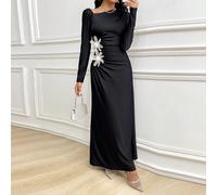 1 pièce Robe décontractée à manches longues avec décor floral 3D pour femme L,M,S,XL,XS,XXL,XXS,XXXL,XXXXLBlocs de couleur,Unicolore,PlantesTissu tricoté