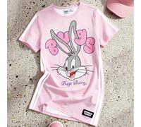 1 pièce Robe t-shirt style sport décontracté avec imprimé lapin mignon, convient pour le printemps/été, activités de plein air 6Y,7Y,8Y,4Y,5YCartoonPolyester