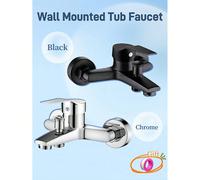 1 pièce Robinet de douche avec filetage G1/2 po, mitigeur mural à trois voies à commande manuelle, robinet de plomberie pour l'eau chaude et froide monté au mur avec deux becs, poignée unique, prise c
