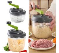 1 pièce Robot culinaire multifonctionnel manuel - Hachoir à viande à manivelle, hachoir à légumes et machine à raviolis - Outil de cuisine essentiel Couteau 3 lames 520 ml,Couteau 5 lames 900 mlAcier 