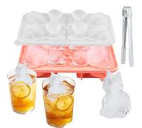 1 Pièce Rose Bac à glaçons en silicone avec Clip à glace,Modèle Forme De Chat en Entonnoir,Réutilisable 4 compartiments Bac à glaçons,Bac à Glaçons Chaton,Pour Cocktails,Whisky
