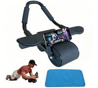 1 pièce Rouleau ab unisexe (avec tapis), rouleau abdominal à auto-rebond avec coussin de coude, utilisé pour le renforcement des abdominaux, la perte de graisse, l'amincissement du ventre, la fitness,