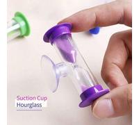 1 pièce Sablier rotatif en plastique incassable de 2 minutes avec ventouse, pour le brossage des dents, la cuisine, les jeux, la salle de classe, sablier Taille Unique,Couleur aléatoire 3 pièces,Bleu 