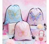 1 pièce Sac à cordon motif papillon mignon, ce sac à dos convient à un usage quotidien pour les filles, les garçons et les adolescents, notamment pour sortir, voyager, faire du sport, de la natation, 